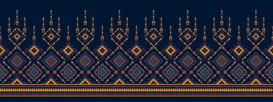 ikat étnica sem costura padrão design de decoração para casa. tecido asteca tapete boho mandalas têxtil decoração papel de parede. motivo nativo tribal folk bordado tradicional ilustrações vetoriais fundo vetor