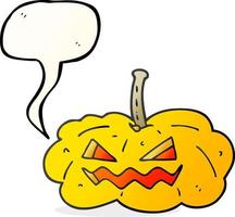 desenho de bolha de fala desenhada à mão livre abóbora de halloween vetor