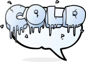 símbolo de texto frio de desenho animado de bolha de fala desenhada à mão livre vetor