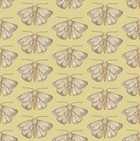 padrão sem emenda de vetor amarelo com mariposas aquarela