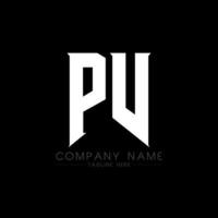 design de logotipo de carta pv. letras iniciais pv gaming ícone do logotipo para empresas de tecnologia. modelo de design de logotipo mínimo de carta de tecnologia pv. vetor de design de letra pv com cores brancas e pretas. pv