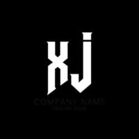 design de logotipo de letra xj. letras iniciais ícone do logotipo do jogo xj para empresas de tecnologia. modelo de design de logotipo mínimo de carta de tecnologia xj. vetor de design de letra xj com cores brancas e pretas. xj, xj