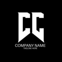 design de logotipo de letra cc. letras iniciais ícone do logotipo da cc gaming para empresas de tecnologia. modelo de design de logotipo mínimo de carta de tecnologia cc. vetor de design de letra cc com cores brancas e pretas. cc