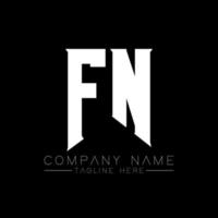 design de logotipo de carta fn. letras iniciais ícone do logotipo da fn gaming para empresas de tecnologia. modelo de design de logotipo mínimo de carta de tecnologia fn. vetor de design de letra fn com cores brancas e pretas. fn