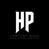 design de logotipo de letra hp. letras iniciais ícone do logotipo da hp gaming para empresas de tecnologia. modelo de design de logotipo mínimo de carta de tecnologia hp. vetor de design de letra hp com cores brancas e pretas. hp