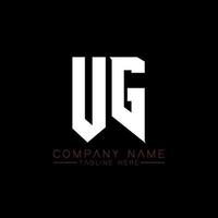 design de logotipo de carta ug. letras iniciais ícone do logotipo da ug gaming para empresas de tecnologia. modelo de design de logotipo mínimo de carta de tecnologia ug. ug vetor de design de carta com cores brancas e pretas. ug