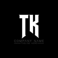 design de logotipo de letra tk. letras iniciais ícone do logotipo da tk gaming para empresas de tecnologia. modelo de design de logotipo mínimo de carta de tecnologia tk. vetor de design de letra tk com cores brancas e pretas. tk