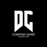 design de logotipo de carta dc. letras iniciais ícone do logotipo da dc gaming para empresas de tecnologia. modelo de design de logotipo mínimo de carta de tecnologia dc. vetor de design de letra dc com cores brancas e pretas. CC