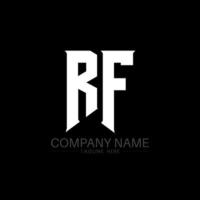 design de logotipo de carta rf. letras iniciais ícone do logotipo da rf gaming para empresas de tecnologia. modelo de design de logotipo mínimo de carta de tecnologia rf. vetor de design de letra rf com cores brancas e pretas. rf