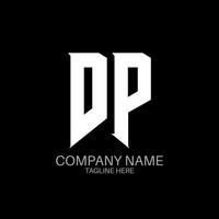 design de logotipo de carta dp. letras iniciais ícone do logotipo da dp gaming para empresas de tecnologia. modelo de design de logotipo mínimo de carta de tecnologia dp. vetor de design de letra dp com cores brancas e pretas. dp