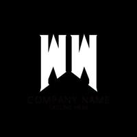 design de logotipo de letra ww. letras iniciais ícone do logotipo da ww gaming para empresas de tecnologia. modelo de design de logotipo mínimo de carta de tecnologia ww. ww carta design vector com cores brancas e pretas. vlw, vlw