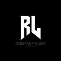 design de logotipo de carta rl. letras iniciais rl gaming ícone do logotipo para empresas de tecnologia. modelo de design de logotipo mínimo de carta de tecnologia rl. rl carta design vector com cores brancas e pretas. rl