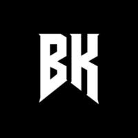 design de logotipo de letra bk. letras iniciais ícone do logotipo da bk gaming para empresas de tecnologia. modelo de design de logotipo mínimo de carta de tecnologia bk. vetor de design de letra bk com cores brancas e pretas. bk