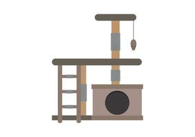 torre de árvore de gato em ilustração vetorial isolada de estilo simples vetor
