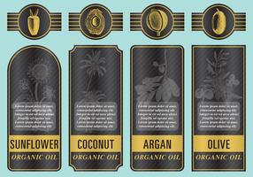 Etiquetas de óleo orgânico vetor