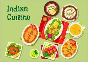 ícone de pratos de almoço de cozinha indiana para design de menu vetor