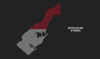 mapa de bandeira de estilo pontilhado de meio-tom de Mônaco vetor