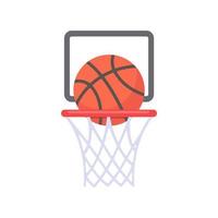 uma bola de basquete que é jogada na cesta em um esporte vetor
