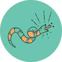 ícone de uma cobra assobiando estilo tatuagem vetor