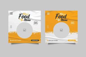 promoção de mídia social de alimentos e design de postagem de banner vetor