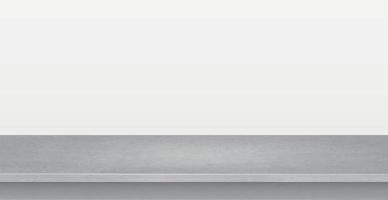 bancada de pedra de concreto cinza sobre fundo panorâmico branco, modelo de web promocional - vetor