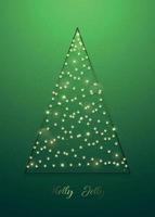 árvore de natal decorativa feita de luzes sobre fundo verde. lâmpadas de natal. vetor