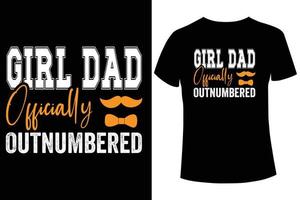 modelo de design de camiseta pai de menina oficialmente em menor número vetor