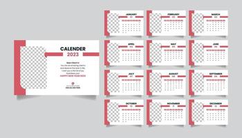 design de modelo de calendário de mesa simples moderno de 2023 ano novo vetor