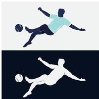 design de vetor de logotipo de homem de jogador de futebol e futebol.