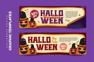 modelo de design gráfico com tema de halloween fácil de personalizar design simples e elegante vetor