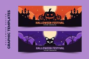 modelo de design gráfico com tema de halloween fácil de personalizar design simples e elegante vetor