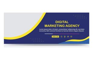 modelo de postagem de banner de capa de mídia social de agência de marketing digital vetor