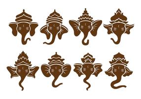Ícones de Brown Ganesh vetor