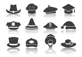 Vetor de ícones de chapéu preto grátis