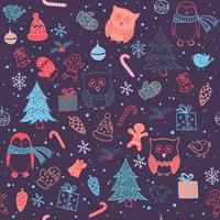 fundo de natal em estilo doodle vetor