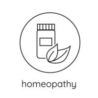 homeopatia de ícone de linha vetor