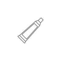 eps10 ícone de arte linha abstrata creme dental vetor cinza isolado no fundo branco. símbolo de contorno de tubo de creme em um estilo moderno simples e moderno para o design do seu site, logotipo e aplicativo móvel
