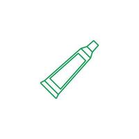eps10 ícone de arte linha abstrata creme dental vetor verde isolado no fundo branco. símbolo de contorno de tubo de creme em um estilo moderno simples e moderno para o design do seu site, logotipo e aplicativo móvel