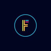 data letter f media logo it digital vetor