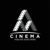 modelo de design de filme e videografia de logotipo de cinema para negócios vetor