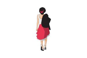 ilustração vetorial de mulheres elegantes andando vetor