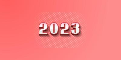 feliz ano novo 2023 fundo de meio-tom rosa vetor