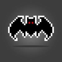 pixel 8 bits morcego. ativos de jogos de animais em ilustração vetorial. vetor