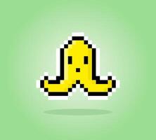 personagem banana pixel de 8 bits. comida na ilustração do vetor de ativos de jogo de 8 bits.