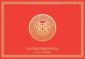 Design livre do vetor do símbolo da felicidade dupla