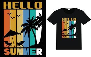 tipografia de verão e design gráfico de camiseta vetor