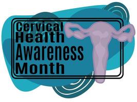 mês de conscientização da saúde cervical, ideia para um pôster retangular, banner, panfleto ou cartão postal sobre um tema médico vetor