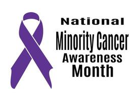 mês de conscientização do câncer de minoria nacional, ideia para um pôster horizontal, banner, panfleto ou cartão postal sobre um tema médico vetor