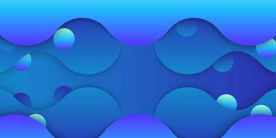 design de formas e bolhas líquidas azuis em camadas vetor