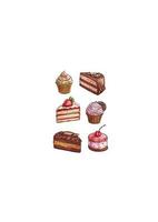ícones de esboço de sobremesas doces de pastelaria vetor